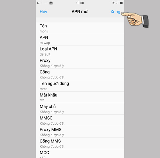 Bước 4: Nhập tên điểm truy cập và hoàn tất.